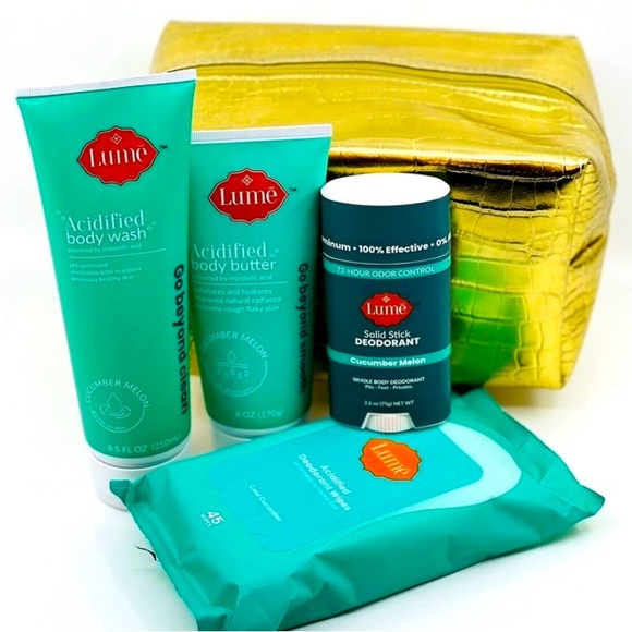 Cucumber Melon Solid Deodorant Bundle Acidified Body Wash & Butter W/ Wipes - Picture 4 of 5